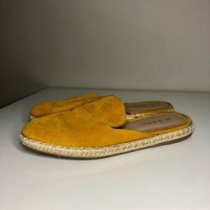M. Gemi Suede Espadrille Mule Slide Mustard